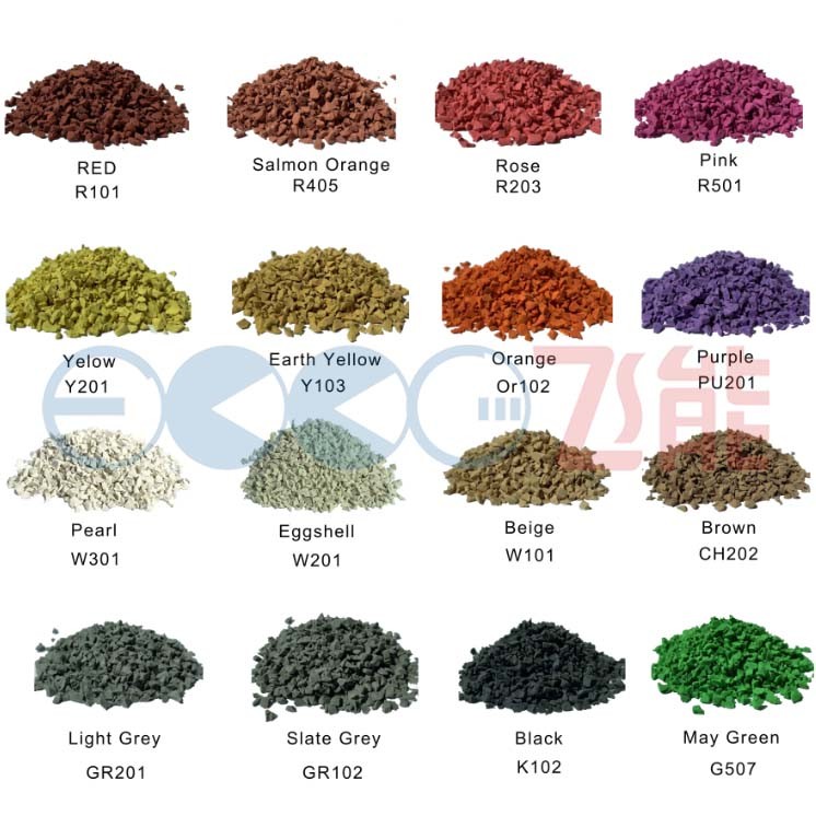 Colorful Infilling EPDM Rubber Granules MSDS Poured In Place Rubber