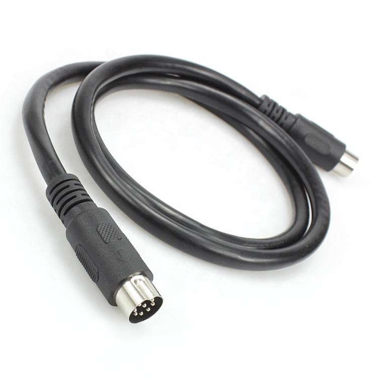 Custom Fully Connected Shielded Male to Male Large 8 Pin Din Cable