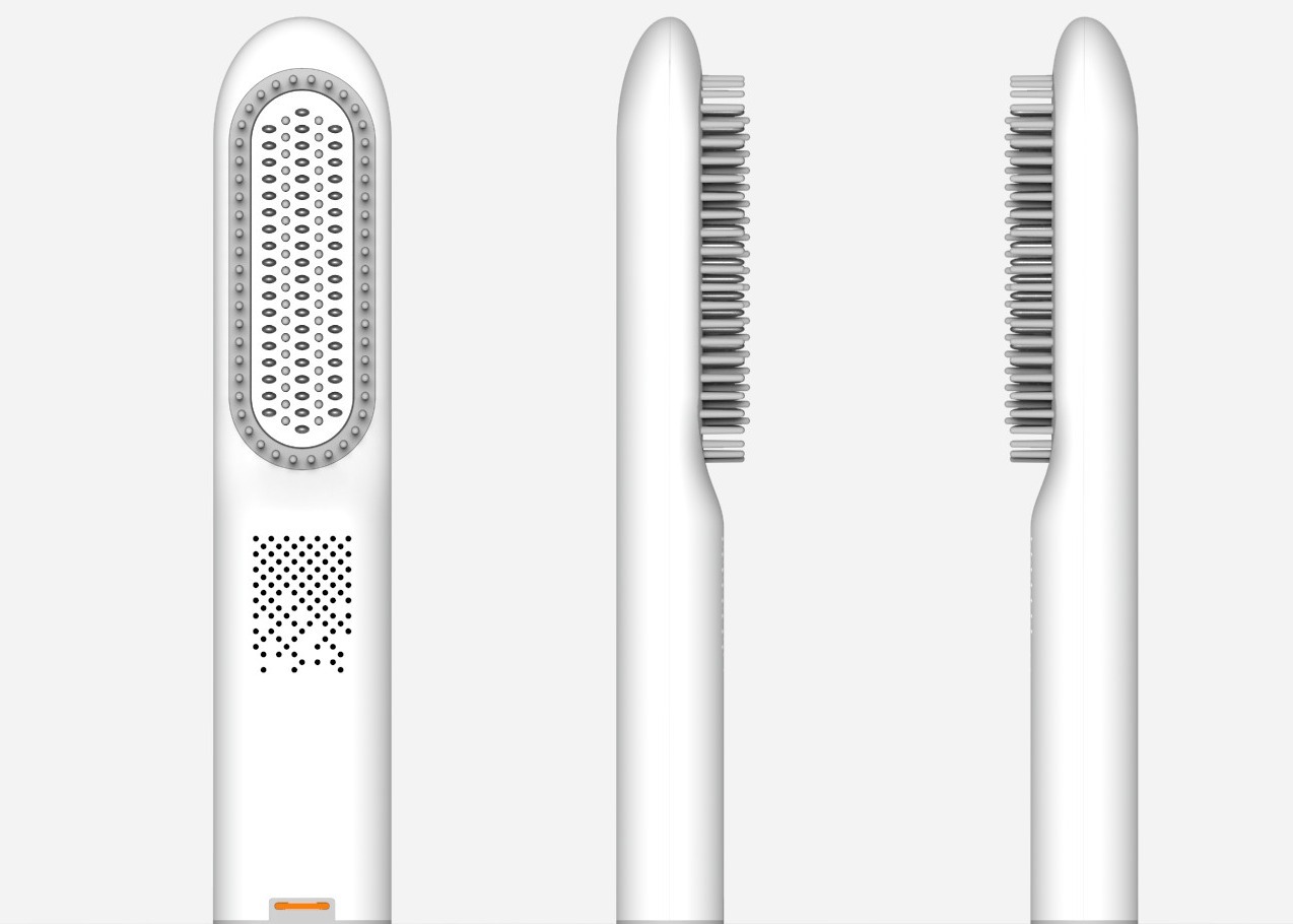 ABS Stainless Steel 210 Degree Ionic Rechargeable Hair Straightener Brush