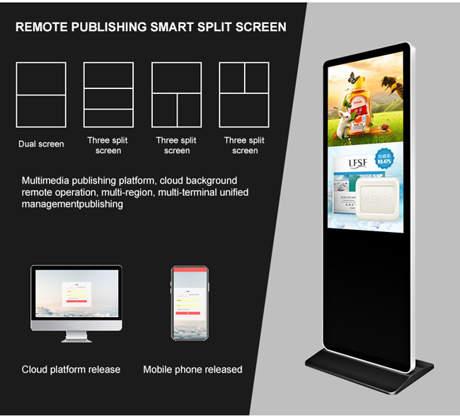 Windows 7 Vertical Digital Signage 55 Inch Free Standing Digital Screen