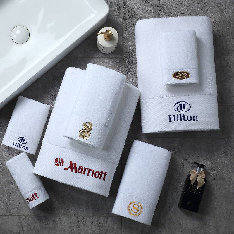 Five Star Hotel Bath Towel Set with Customized Size in SOLID COLOR 16S Cotton Towel