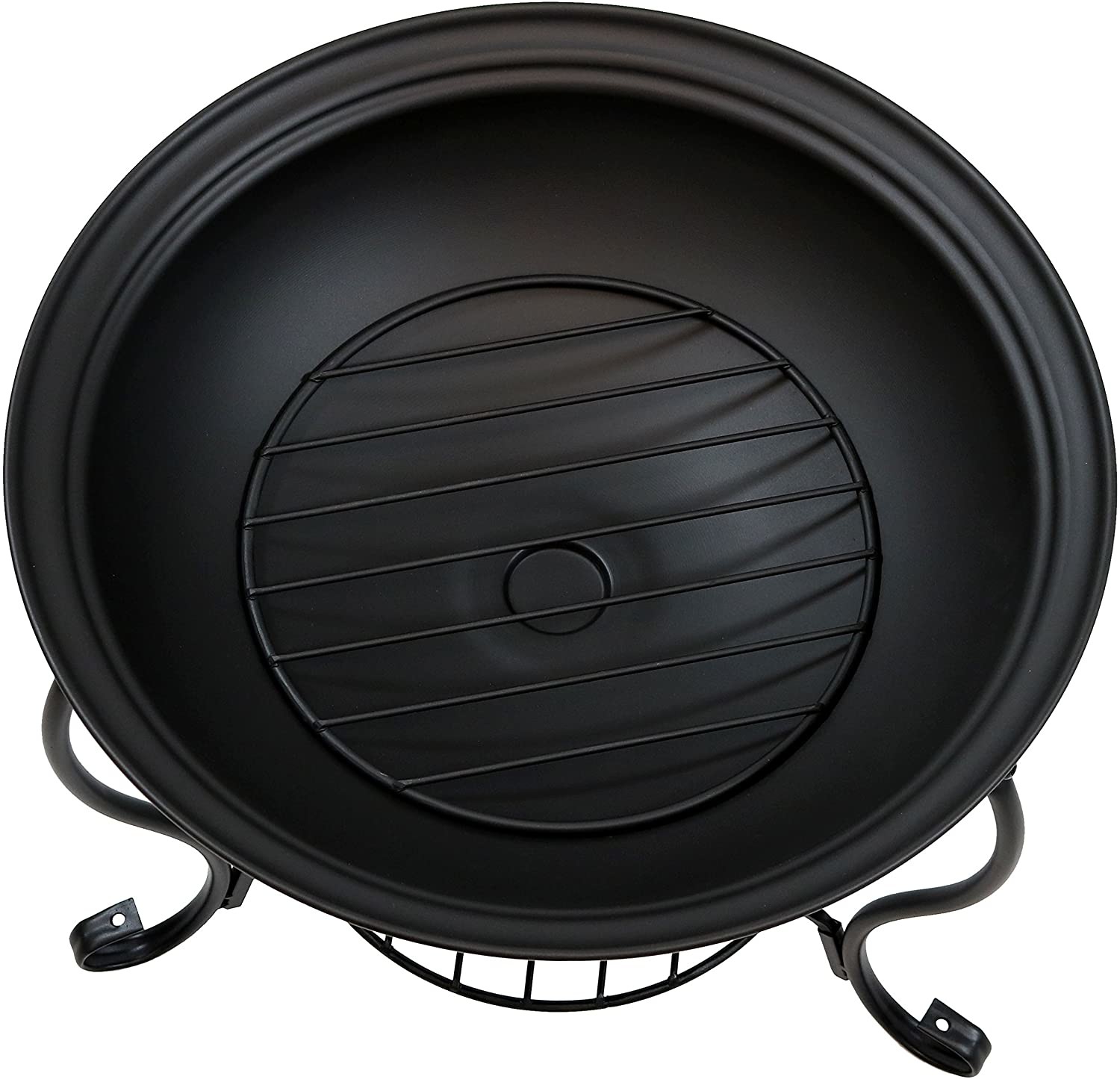 Steel Brazier Bowl - Black Outdoor Wood Burning Fire Pit Wood Stove Patio Fireplace