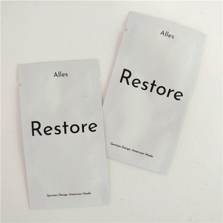Heat Sealed Cosmetics Sample Packaging Sachets Flat Pouch Mylar Foil 3 Sides Seal Bags