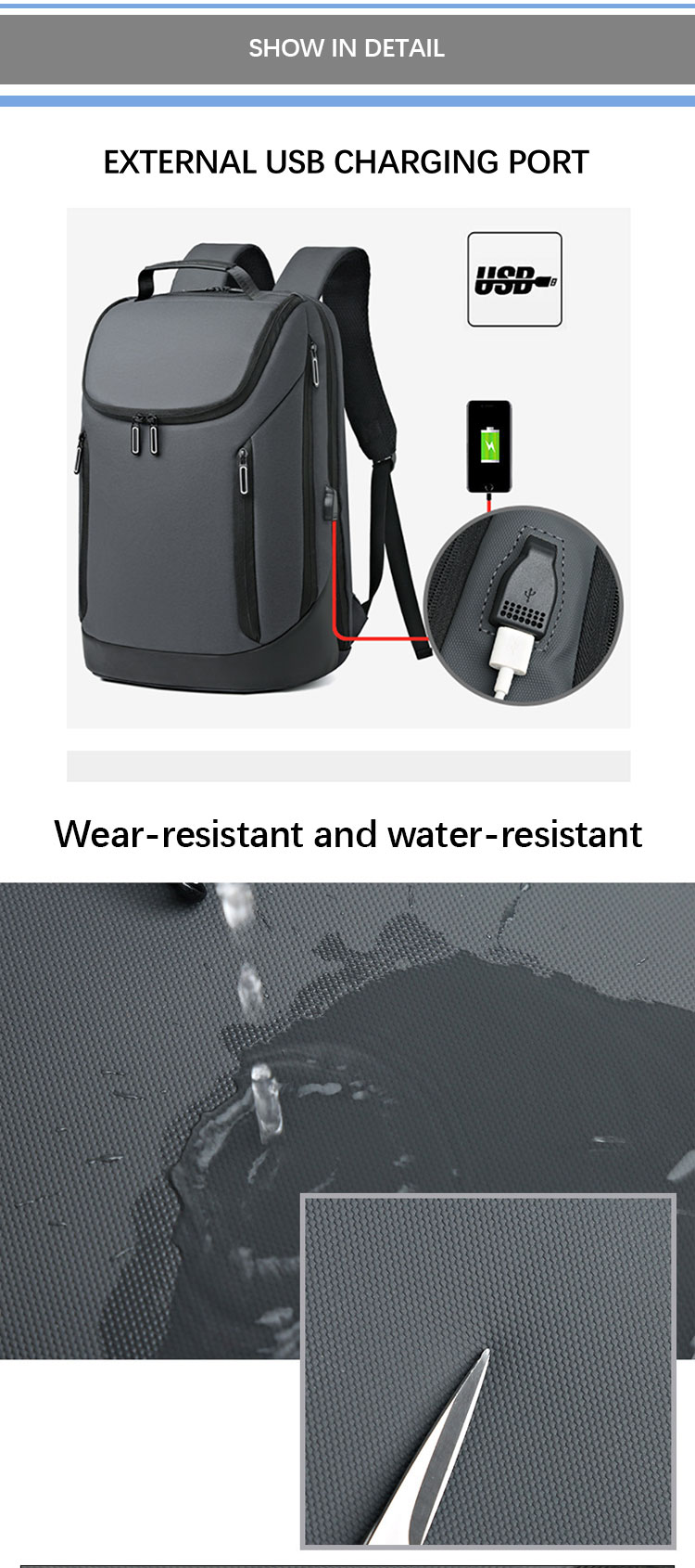 Fashion Waterproof Laptop Bag Backpack Anti Theft