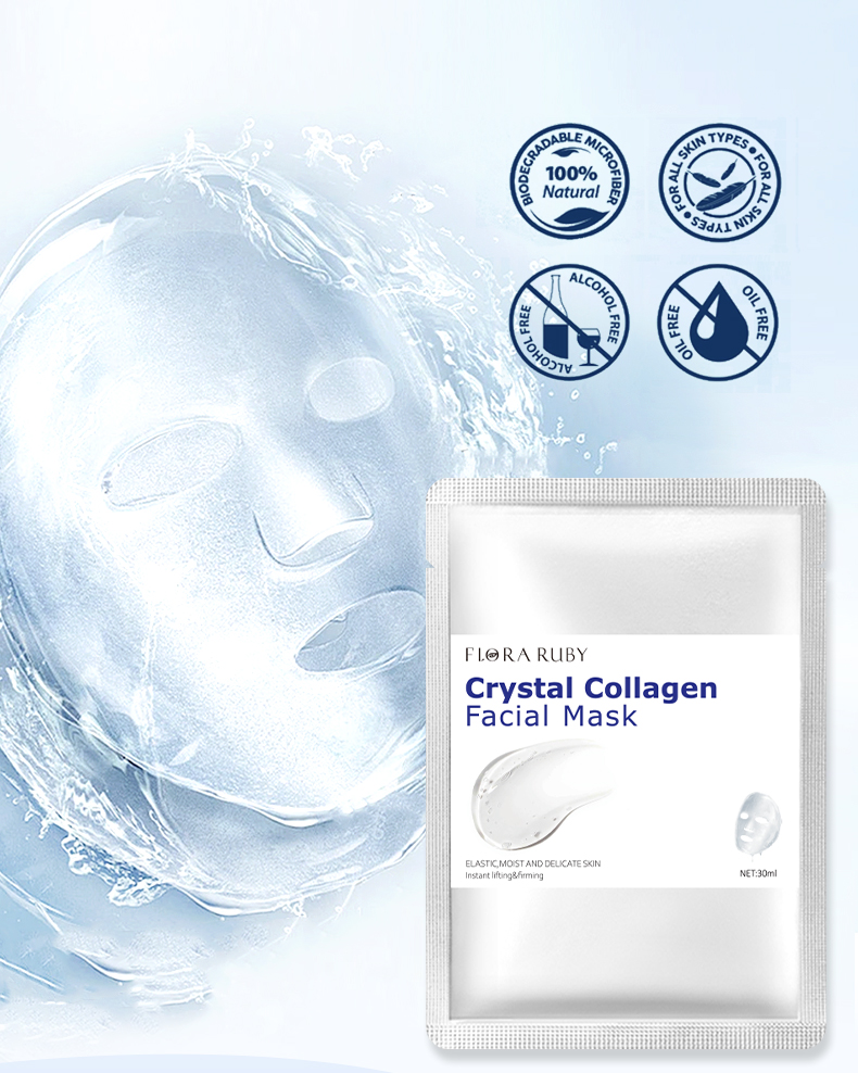 Private Label Korean Bio Collagen Crystal Clear Moisturizing Hydrating Facial Mask Skin Care Sheet Face Mask