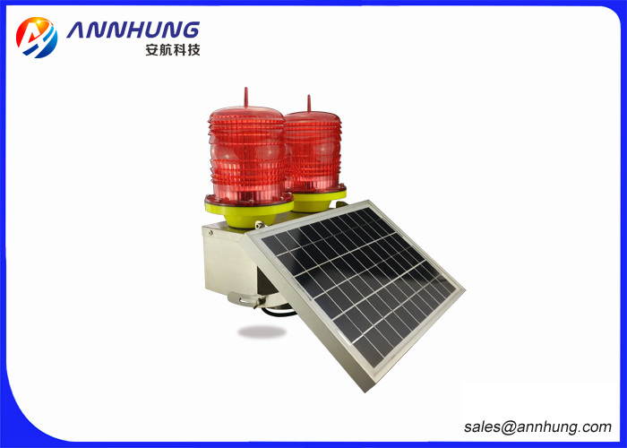 LED Red Flashing Solar Aviation Obstruction Light for Aircraft Warning