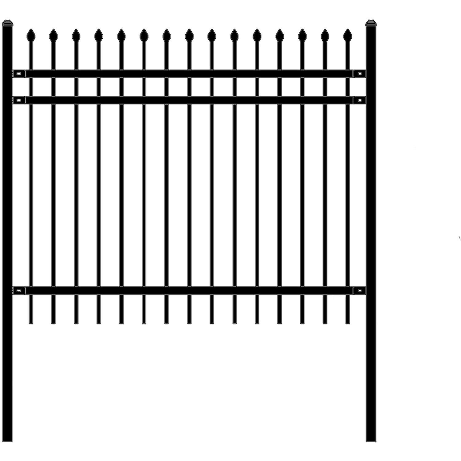 4ft Galvanized Wrought Iron Fence With Powder Coating 1.2mm-2.5mm