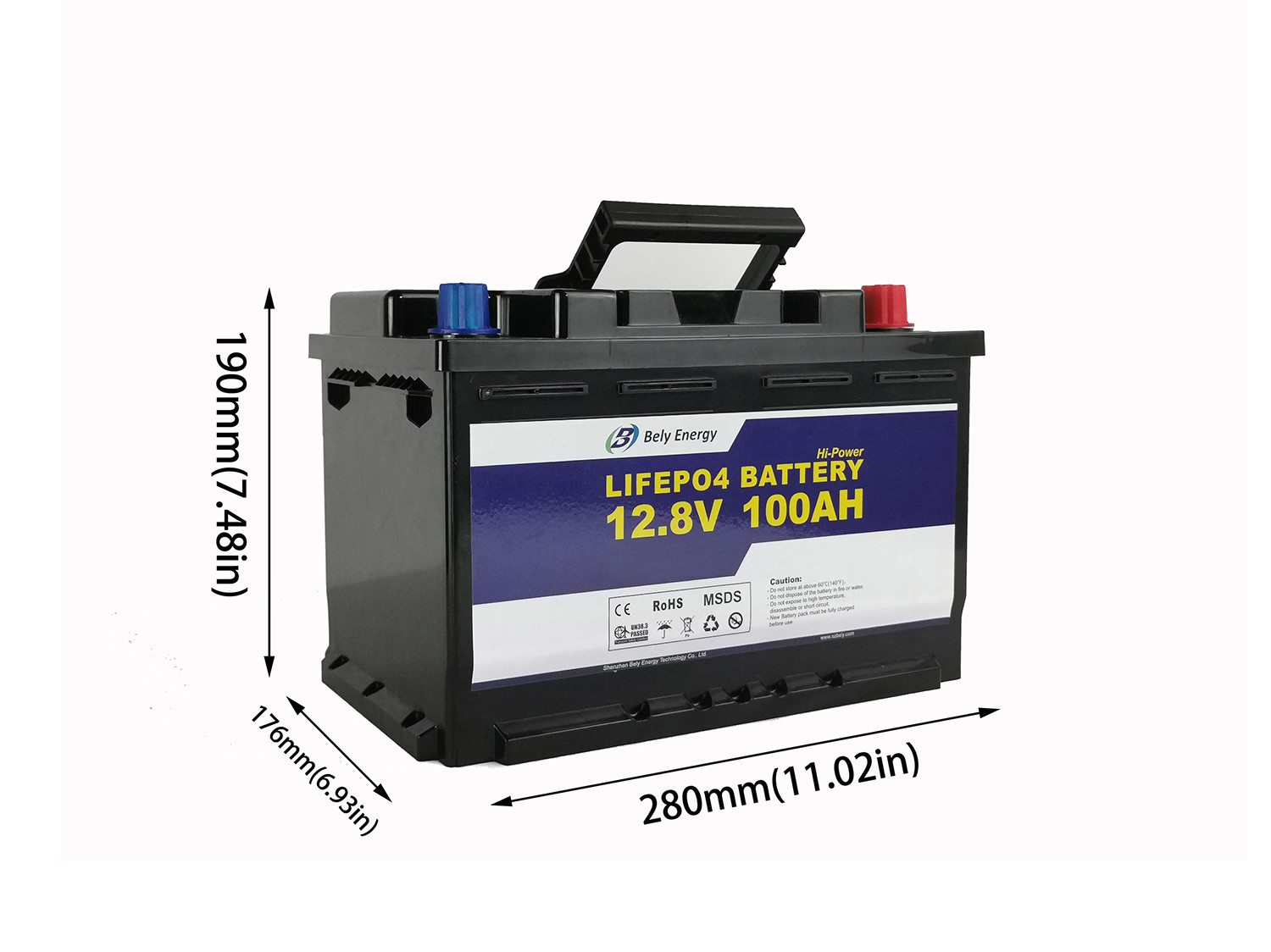 Wheelchair 12V LiFePo4 Battery 100Ah Lithium Ion Battery For Emergency Light