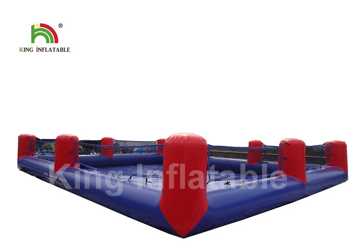 8 * 8 * 0.65m PVC Tarpaulin Blow Up Swimming Pool Red And Blue Color