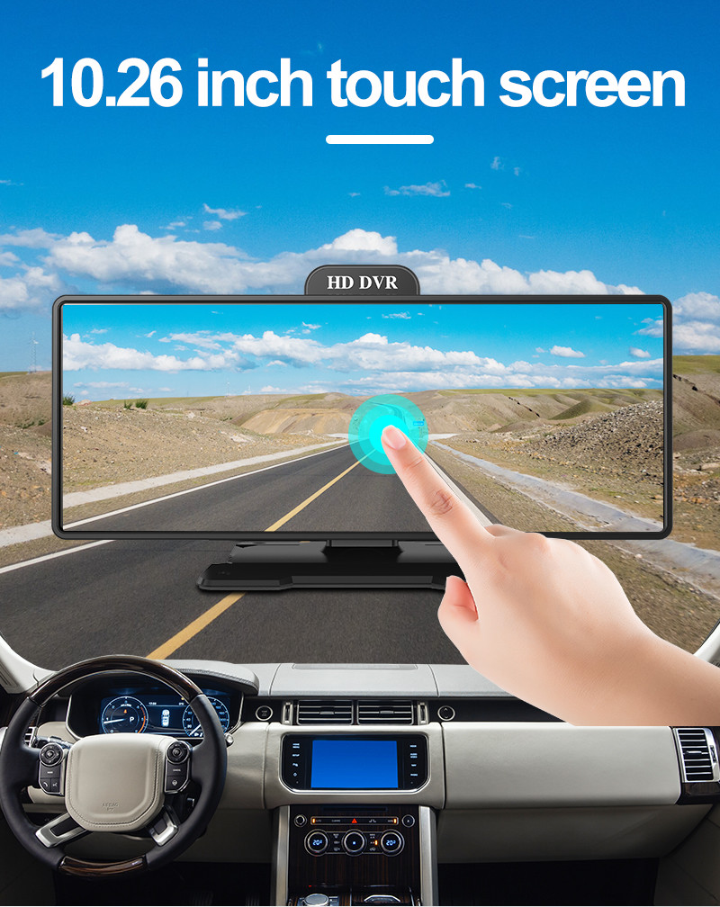 4K 10.26" Car DVR Android Carplay Dashboard Auto ADAS WiFi Dash Cam