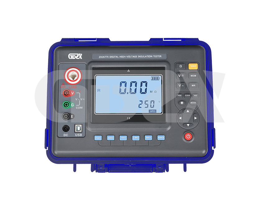 ZX2677E Portable 10KV Digital Insulation Resistance Tester Shockproof With LCD Display