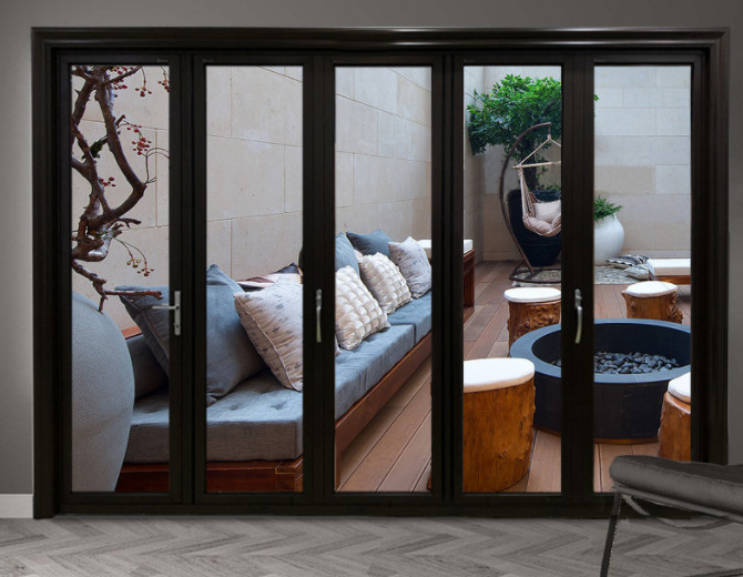 Louver Aluminium Folding Door Non Thermal Break Powder Coating
