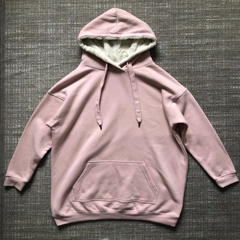 Pink Grey Ladies Cashmere Sweater 100% Polyester Cashmere Hoodie Womens