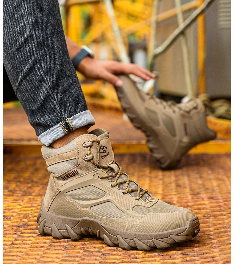 Suede Safety Boots With Kevlar Midsole And Rubber Sole