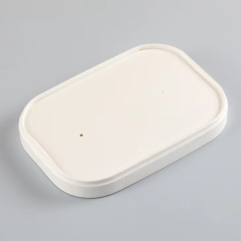 Serving Disposable Kraft Paper Bowls , Microwavable Takeout Rectangular Paper Bowl
