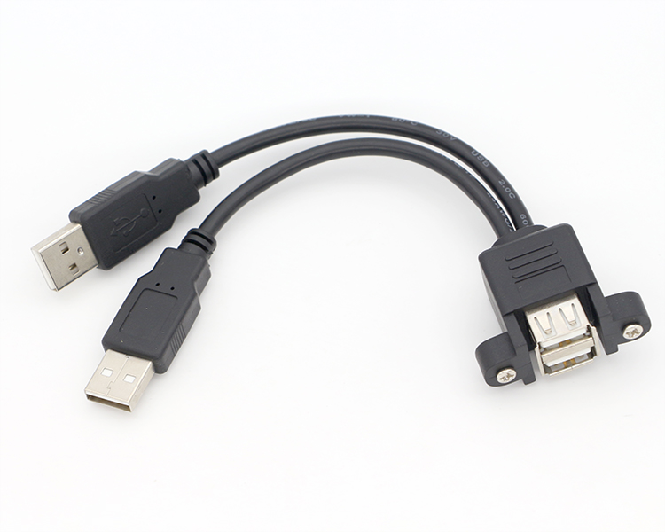 Screw Locking Micro Type C RJ45 Ethernet Male Female USB Panel Mount Cable