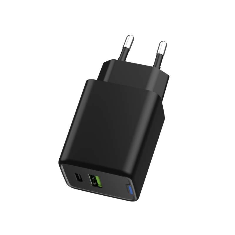 Black GaN USB Charger 45W USB A Wall Charger Fast Type C Charging Block Plug