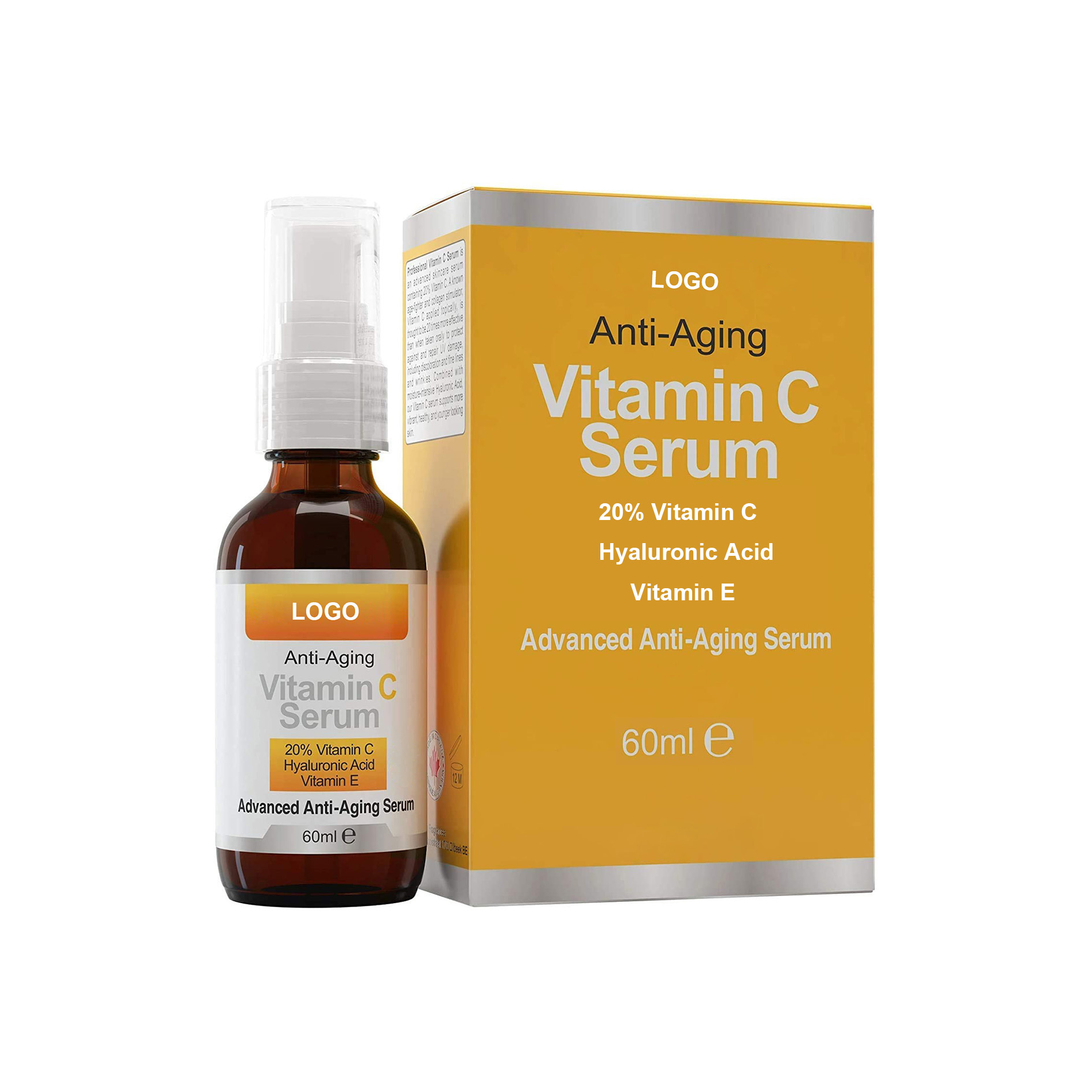 OEM Private Label Vitamin C Serum For Face Skin Whitening Advance Anti Aging Serum