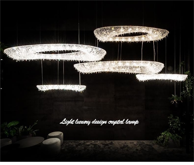 Oval Crystal Pendant Light For Living Room And Dining Room