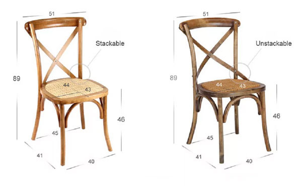Nordic Mordern Wooden X Cross Back Chair Wedding Banquet Furniture Bentwood Chairs