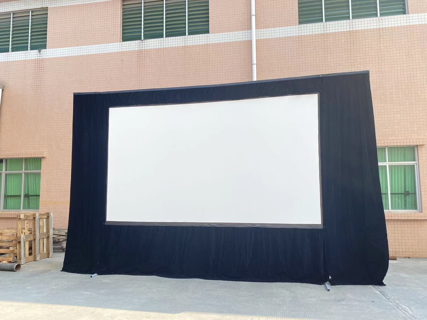 180 Inch 16:9 Ratio Dual Vision Front & Rear Projection Fast Fold Projector Screen With Skirt