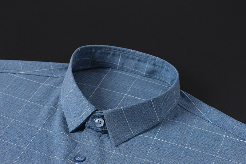 Polyester Fiber Viscose Custom Logo Men's Shirts Long Sleeve Shirt Casual with Lining