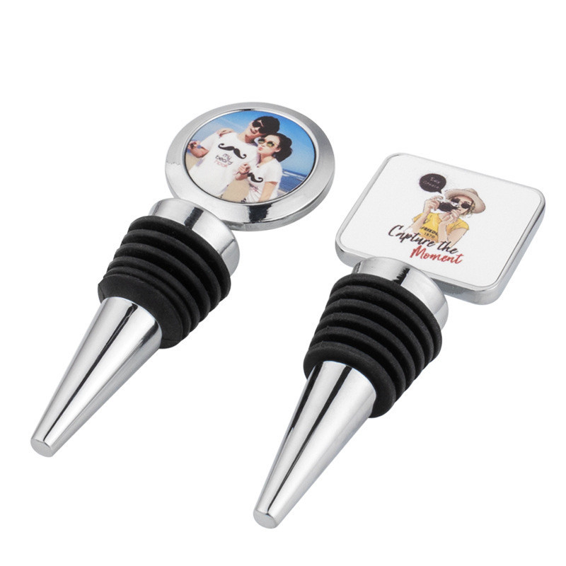 Different Shapes Sublimation Wine Bottle Stopper With Aluminum Insert Personalized Sublimation Blanks