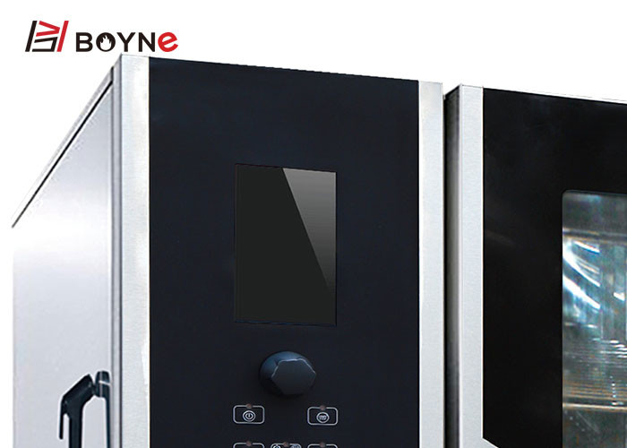 Food Commercial Kitchen Cooking Equipment Gas Type LCD Six Trays Combi Oven