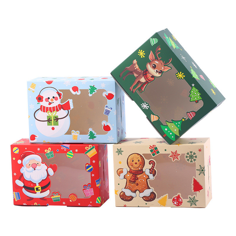 beauty christmas paper candy crackers gift box decoration with transparent window