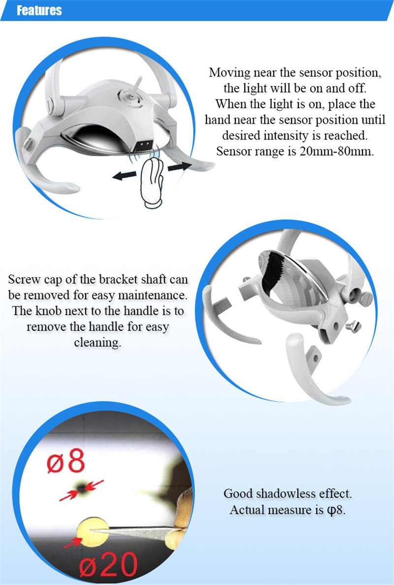 35000lux Ceiling Mounted Dental Operation Theatre Light