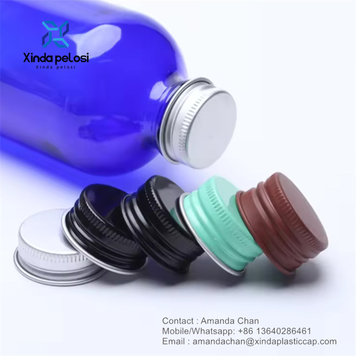 Round Shape Plastic Plating Cosmetic Bottle Cap Gold Silver Aluminum Bottle Cap