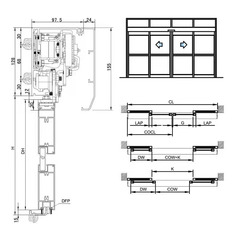 Automatic Sliding Door Operator YW-125, Sliding Door System, Automatic Slide Door Opener