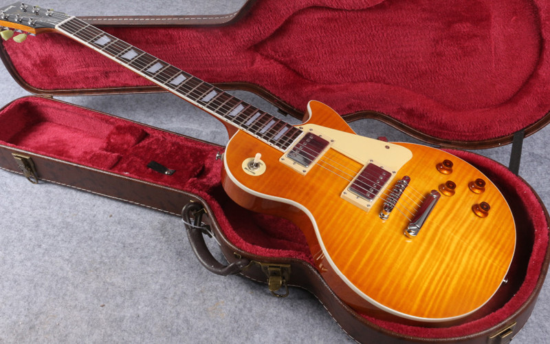 Les in stock 1959 R9 honey burst Paul LP style standard best tiger fire electric guitar,Musical InstrumentsFree shipping
