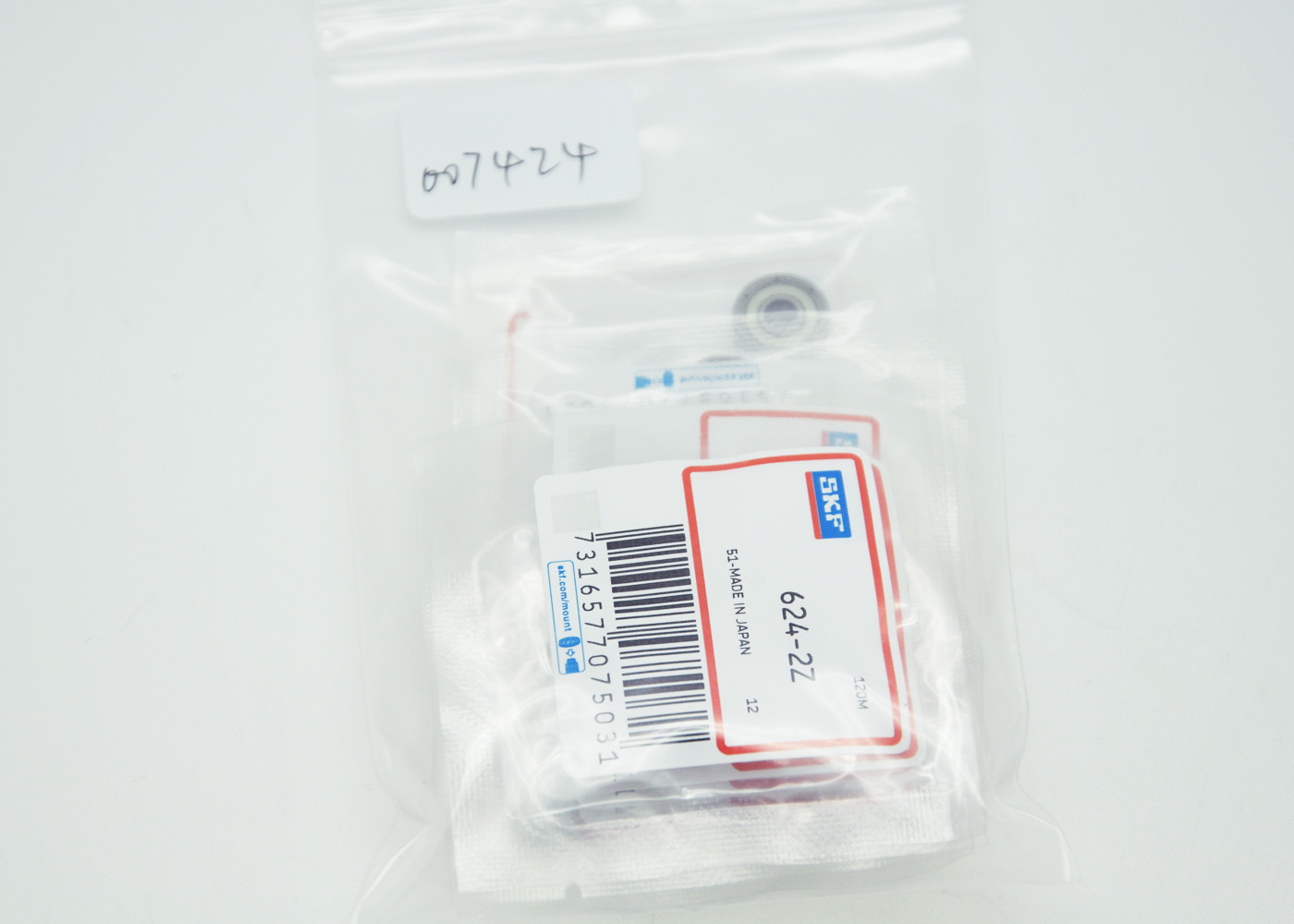Skf Bearing Bullmer Cutter Parts , 624zz Grooved Ball Bearing Pn 007424