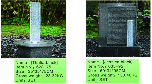 Decoration Feng Shui Garden Fountain Granite Sculpture With Glass Column