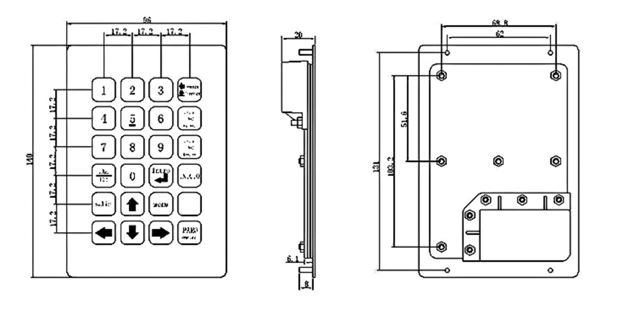 Access Control Use 24 Key Keyboard Stainless Steel Material With Usb Interface