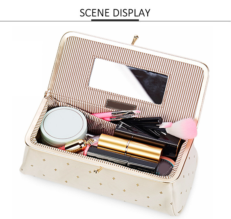 Waterproof Portable Cosmetic Bag Makeup Custom Logo with Mirror