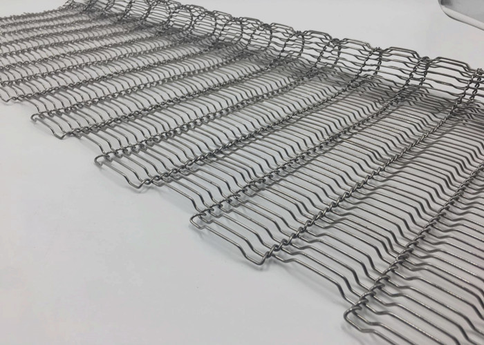 SS316 Woven Flat Drive Belt Decorative Wire Mesh For Fireproof Curtain Mesh