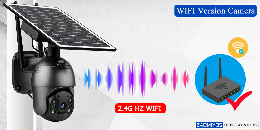 Black Weatherproof Solar SIM Card Camera , Outdoor PTZ Solar Camera 4G