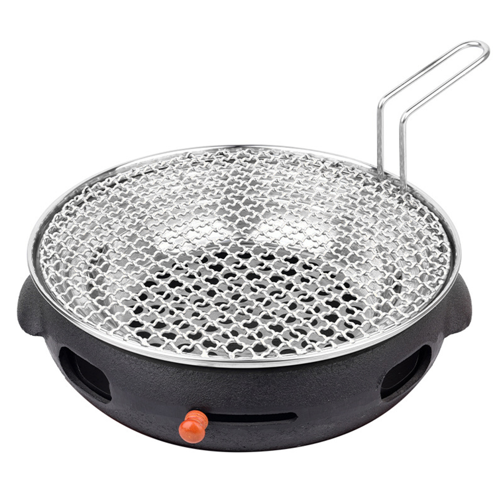 304 Stainless Steel Round Grill Net With Handle Barbecue BBQ Meshes Cooling Rack Steam Baking Rack Camping Outdoor Mesh