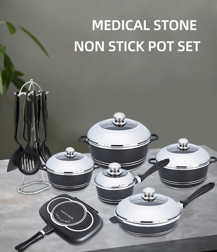 New Arrival 23 Pcs Aluminum Non Stick Cooking Pots Sets Pans And Pots Induction Cookware Cooking Pots