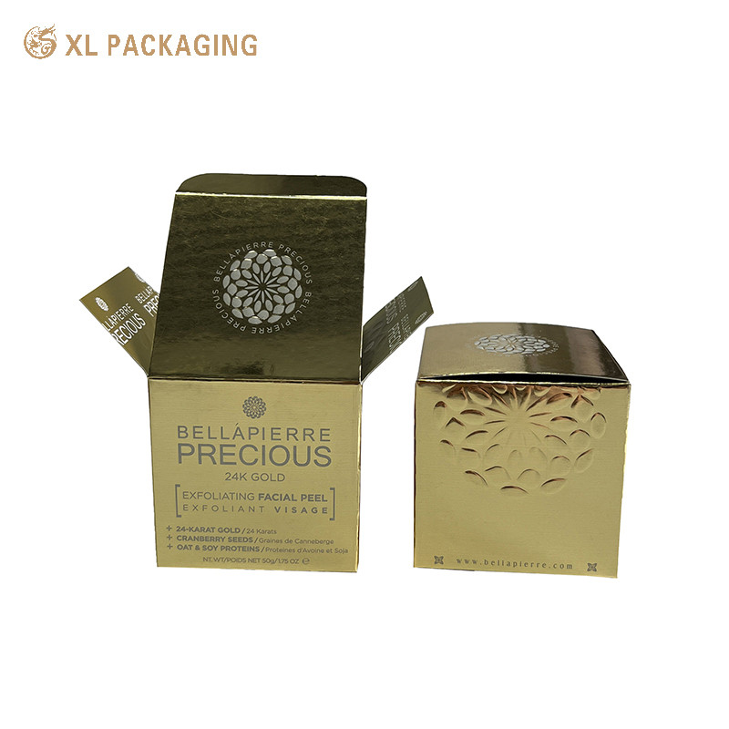 Gold Card Paper Folding Card Box Glass Jar Packing Eye Cream Card Paper Box Skin Care Cardboard Box
