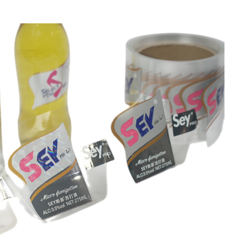 Offset Printing Beverage Bottle Label Alcohol Clear Label Stickers Custom