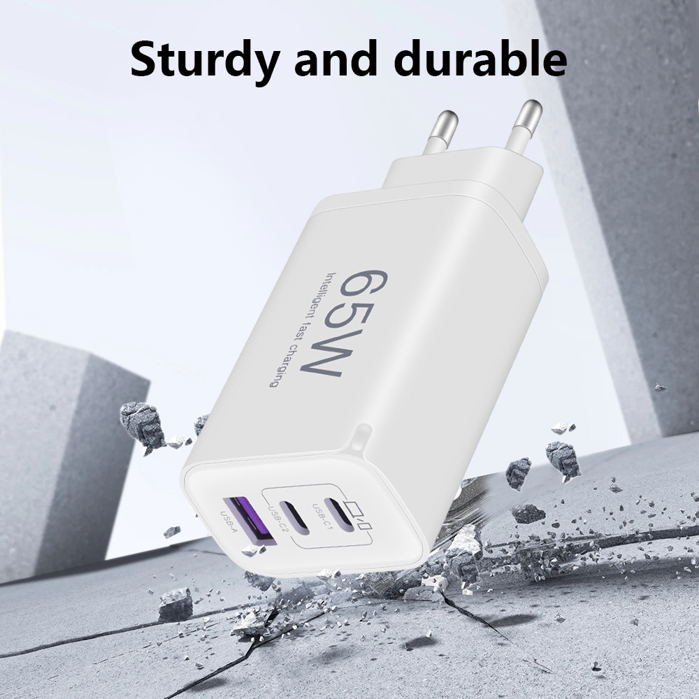 65W GaN Laptop Charger PD Fast Charge Mobile Phone QC4.0 UK US AU AR EU KC