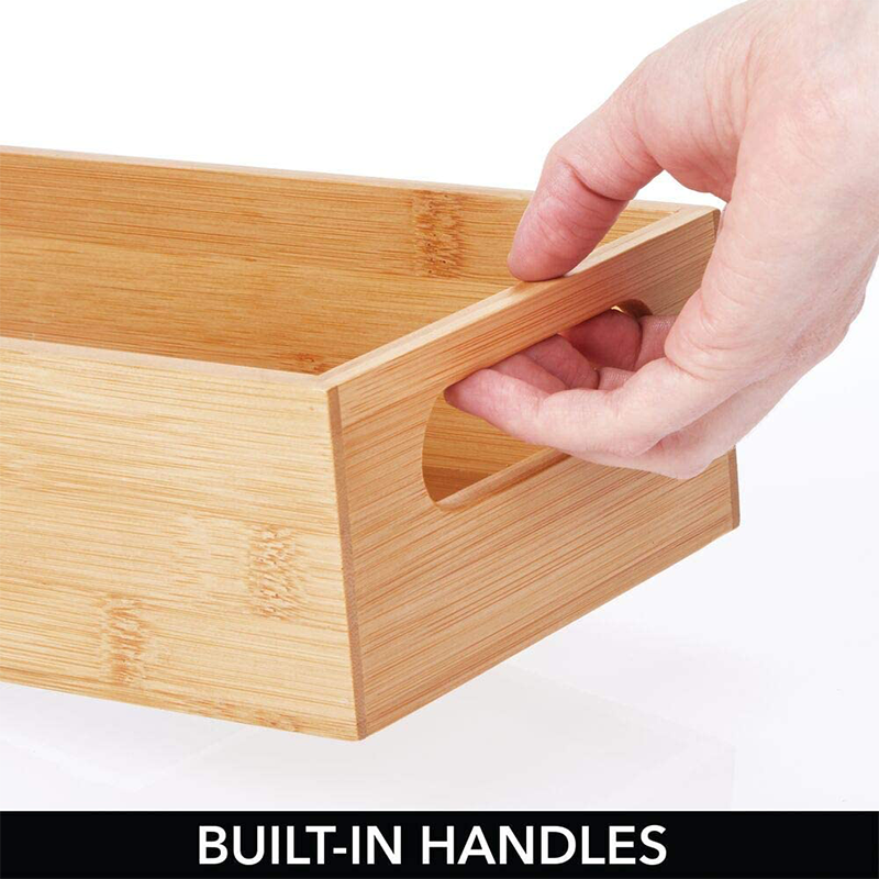 Bamboo Storage Bin with Handles Multifunctional and Customer Logo Storage Solution