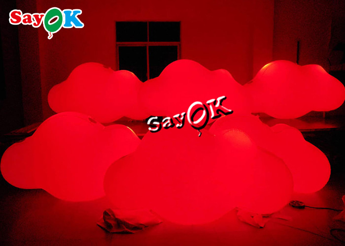 3m 10ft Custom Inflatable Products Ceiling Hanging PVC Cloud Balloon With LED Lights