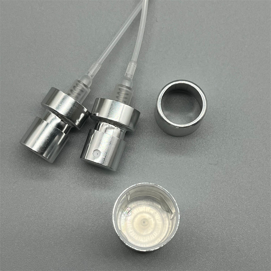 Elegant Silver Perfume Pump With Cap Stylish Dispenser For Fragrances