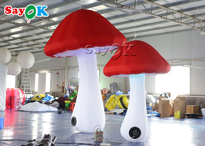 Red 2m Oxford Inflatable Mushroom Model For Advertising