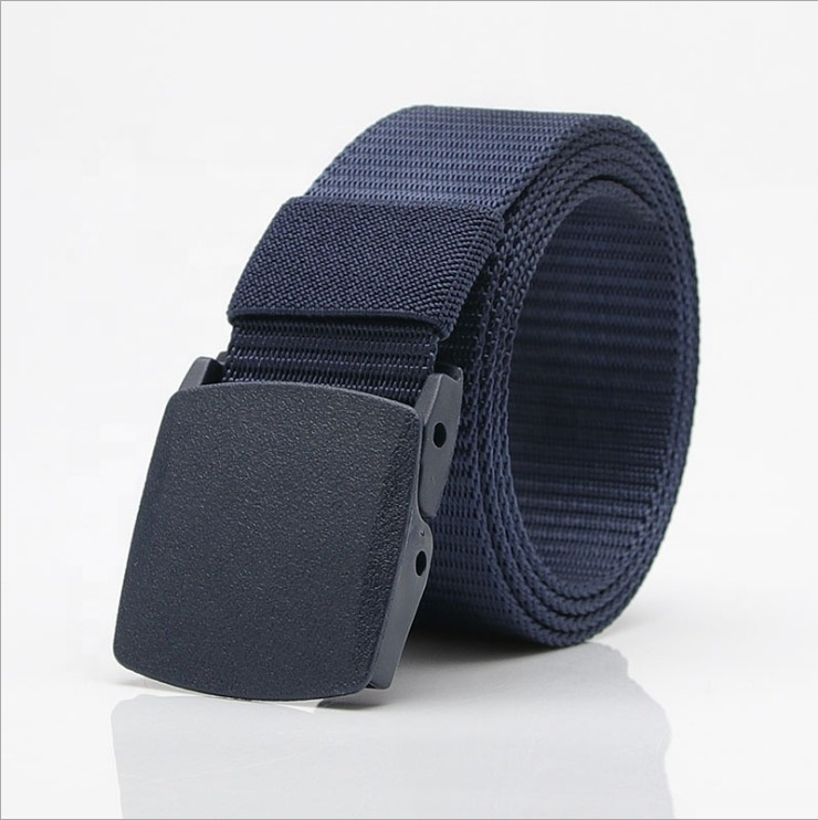 Jacquard Plastic Buckle Nylon Belt 2.5mm Thick Canvas Fabric Belt