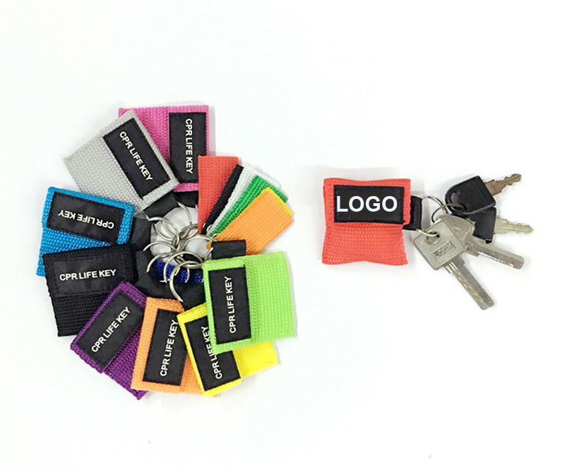Portable keychain CPR mechanical respirator keychain 5*5.5cm colorful logo customized
